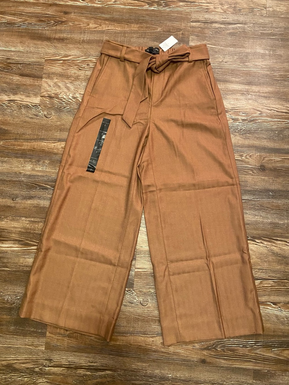 Banana Republic “Rowan Wide-Leg” Chinos in Cognac Brown